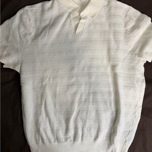 Suitsupply Textured White Polo Shirt